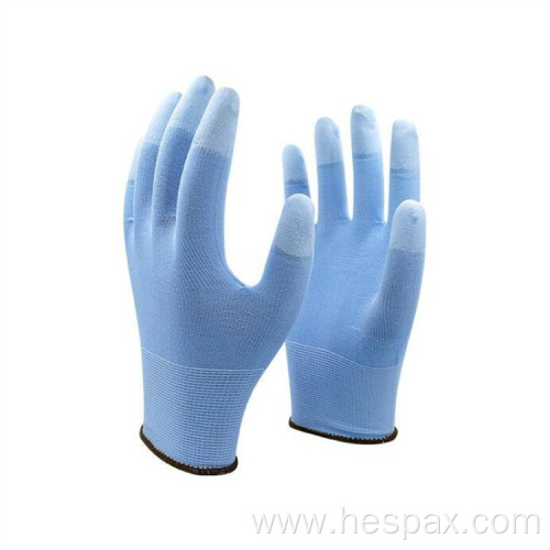 Hespax Mens PU Finger Dipped Dexterous Safety Glove